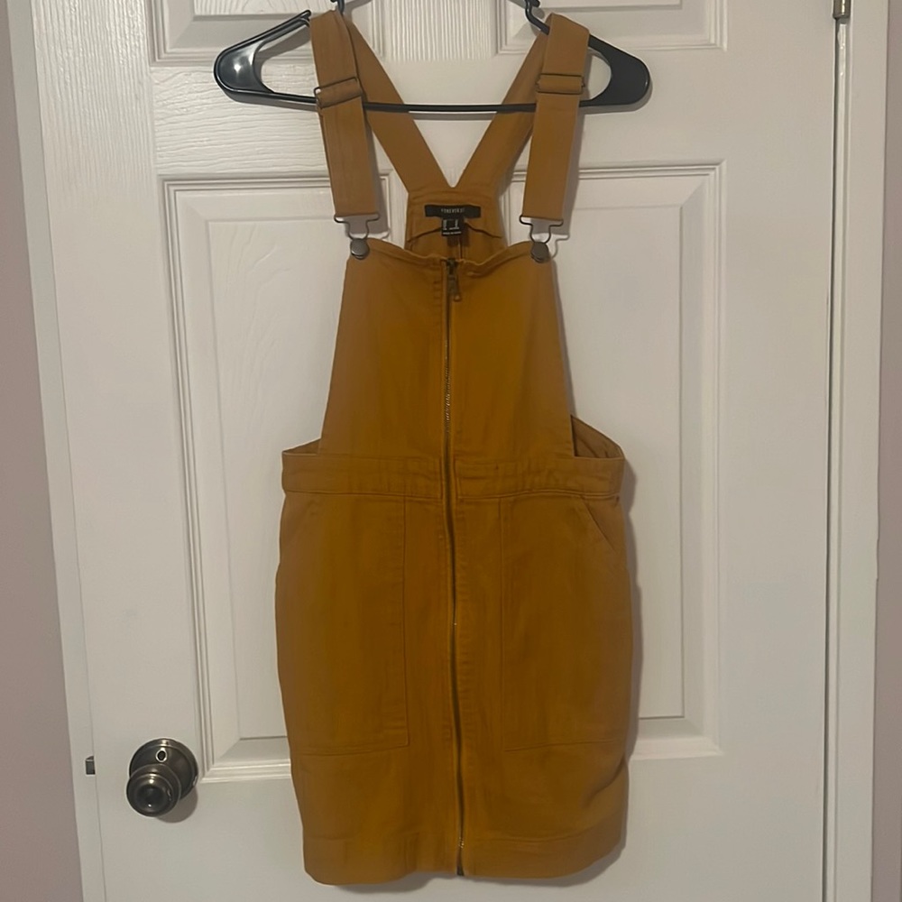 Yellow overall dress